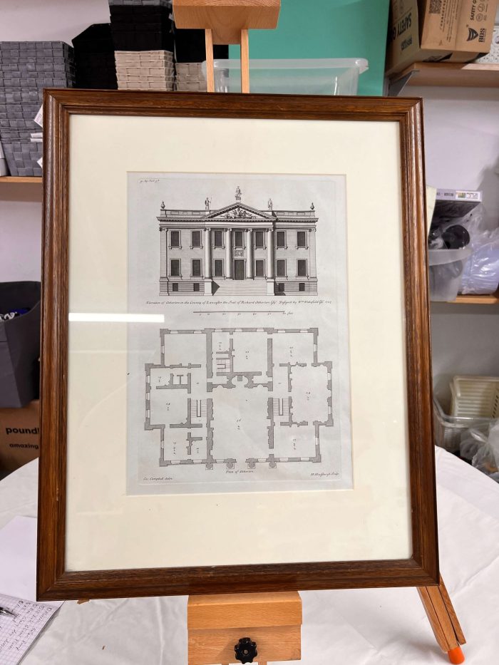 Vintage Frame with Plan of Campbell Delin